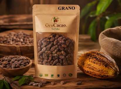 Grano de cacao silvestre orgánico